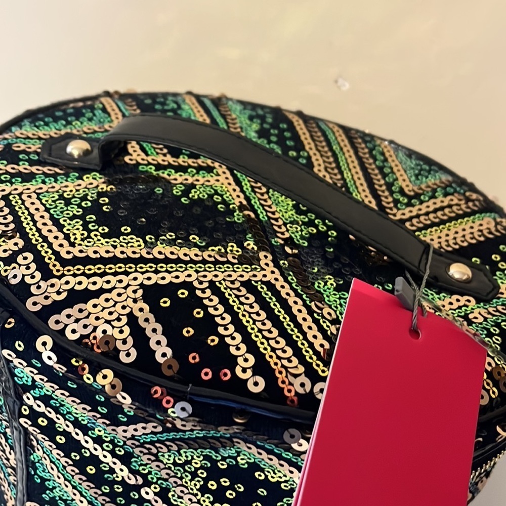 Vince Camuto, multicolor sequin train case style, cosmetics bag, new - Picture 10 of 11